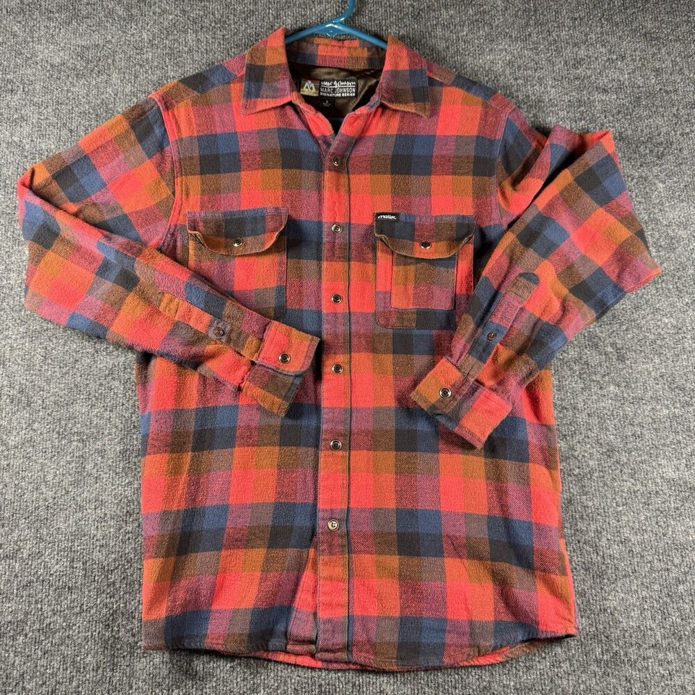 MATIX Rivington Flannel Shirt Red Blue Plaid Stripe Men’s Small
